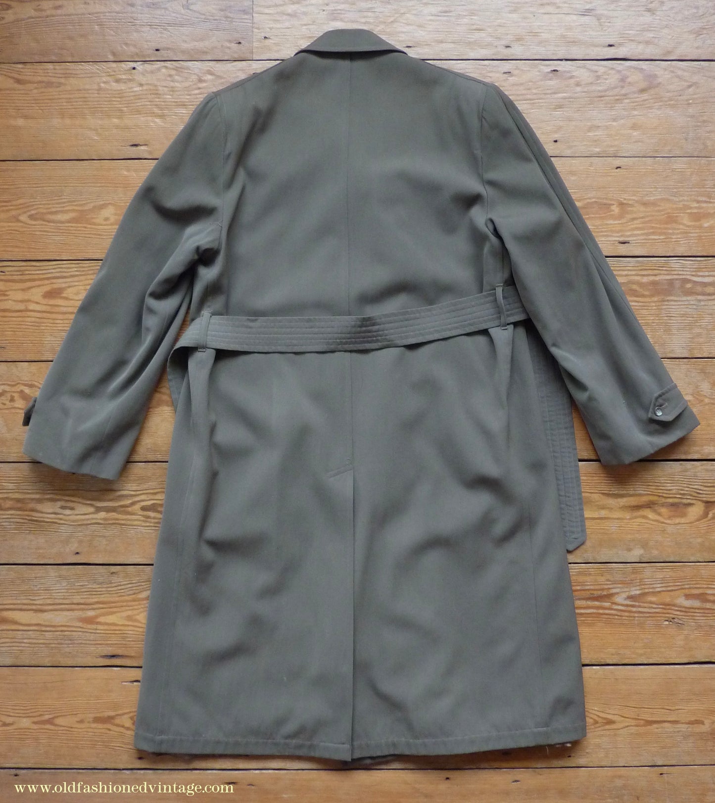 Vintage Mens 1940s 1950s Selgard Trenchcoat Double Breasted Raincoat Mac Trench Coat 42"