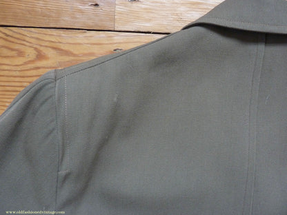 Vintage Mens 1940s 1950s Selgard Trenchcoat Double Breasted Raincoat Mac Trench Coat 42"
