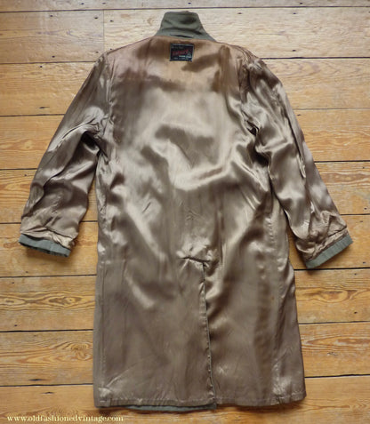 Vintage Mens 1940s 1950s Selgard Trenchcoat Double Breasted Raincoat Mac Trench Coat 42"