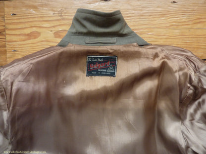 Vintage Mens 1940s 1950s Selgard Trenchcoat Double Breasted Raincoat Mac Trench Coat 42"
