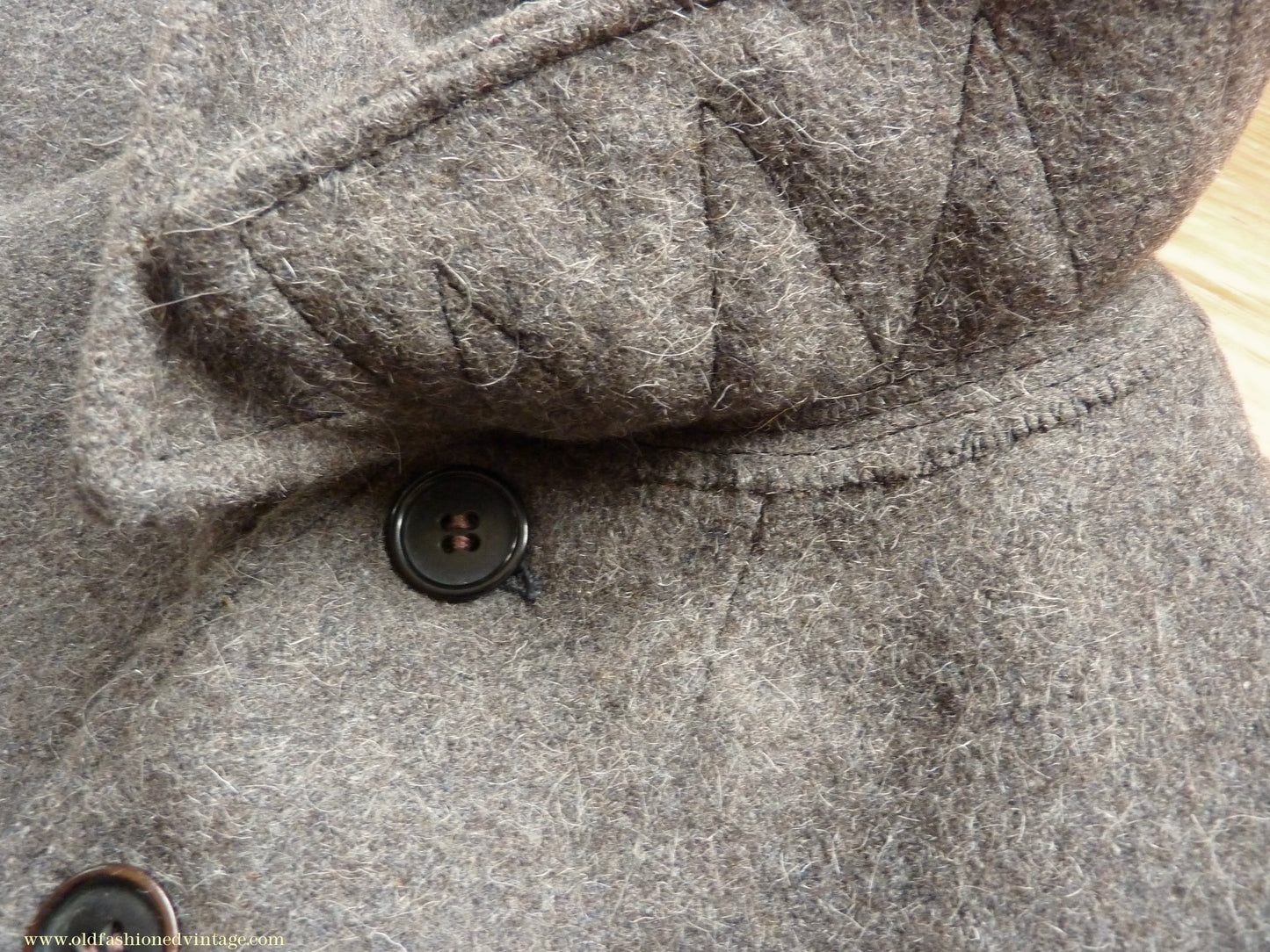 Vintage Mens 1930s 1940s European Workwear Uniform Jacket Heavyweight Grey Brown Wool Patch Pockets 36" 38"