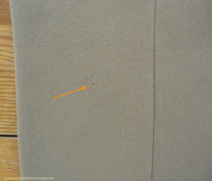 Vintage Mens 1940s Bespoke Cavalry Twill Trousers Heavyweight Beige Wool Pants 30"