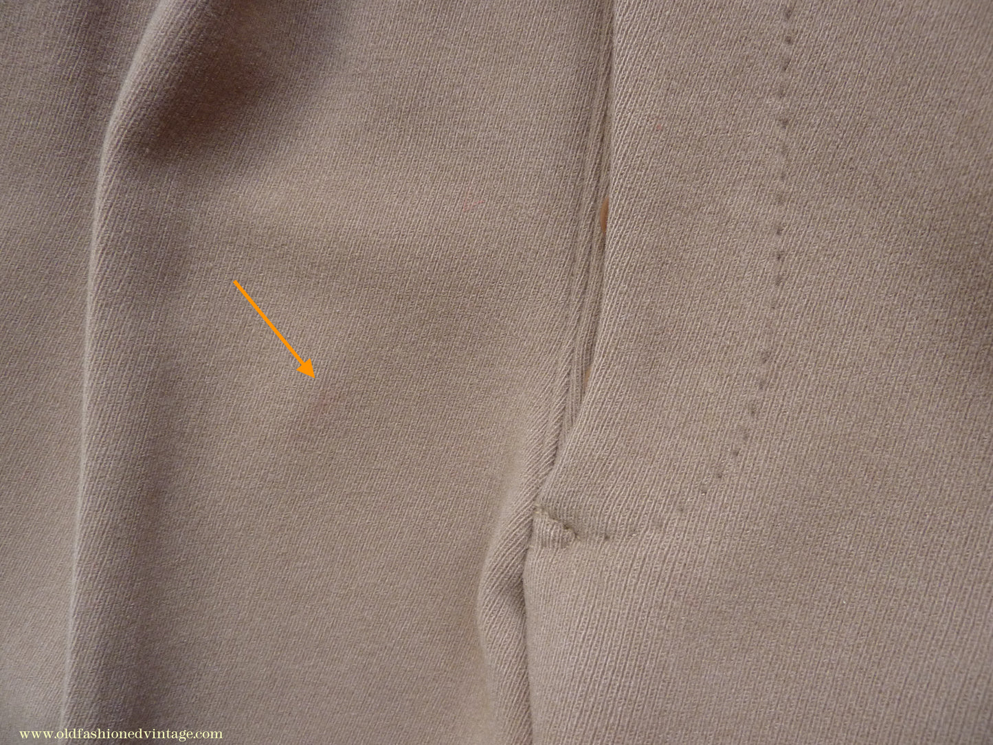 Vintage Mens 1940s Bespoke Cavalry Twill Trousers Heavyweight Beige Wool Pants 30"