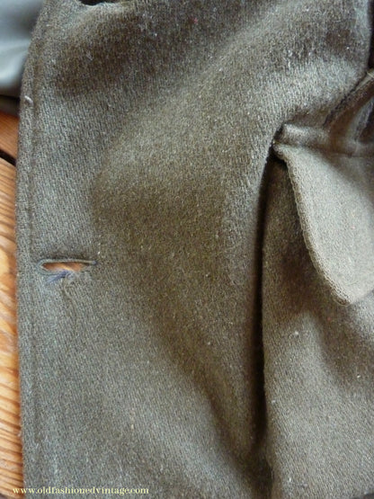 Vintage Mens 1980s 1990s Loden Norfolk Country Shooting Belted Jacket Green Wool Blend 44"