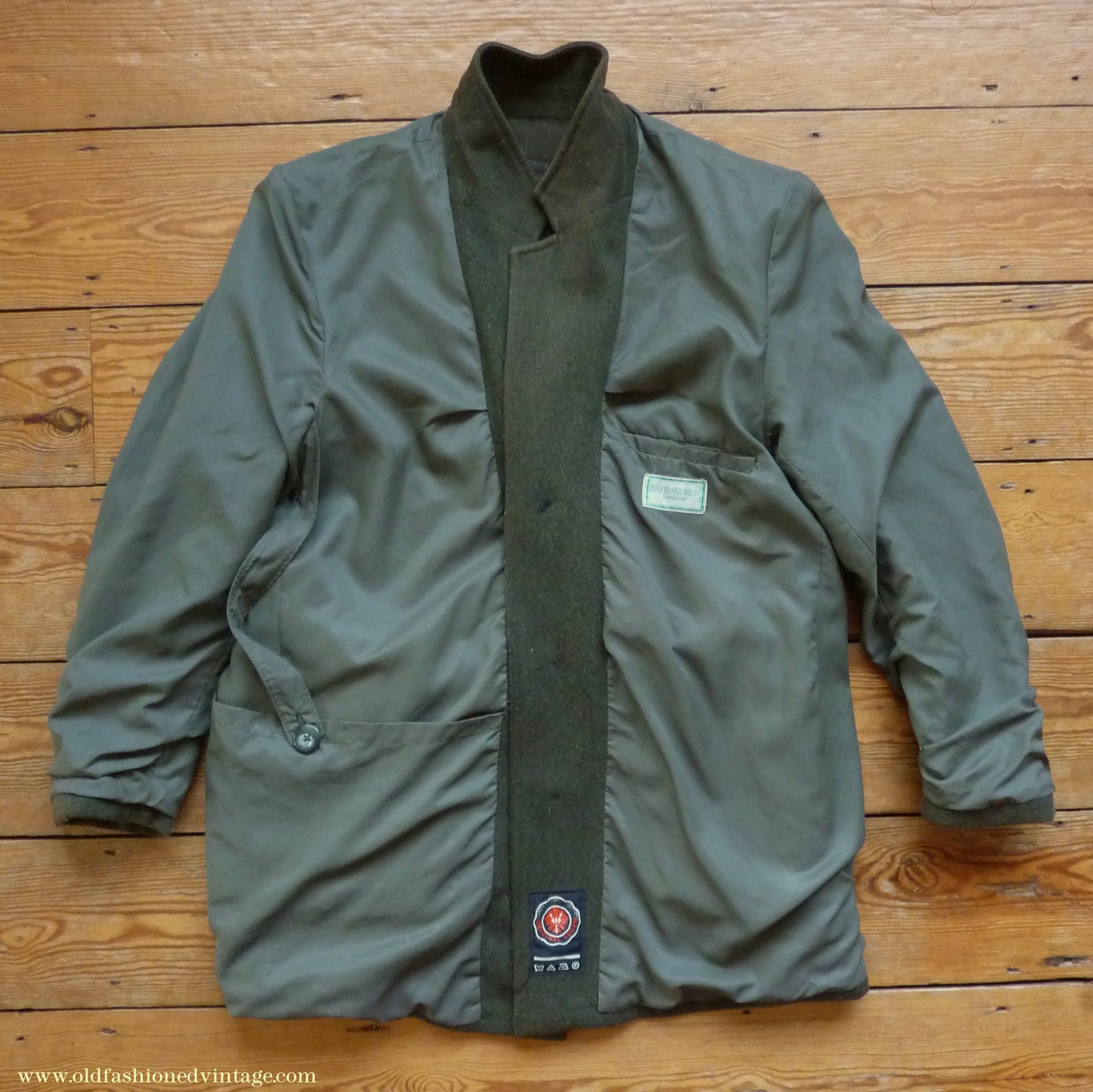 Vintage Mens 1980s 1990s Loden Norfolk Country Shooting Belted Jacket Green Wool Blend 44"