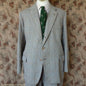 Vintage Mens 1950s Bespoke Suit 2 Piece Single Breasted Light Green Brown Glen Plaid Wool 42" Long