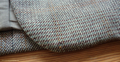 Vintage Mens 1950s Bespoke Suit 2 Piece Single Breasted Light Green Brown Glen Plaid Wool 42" Long