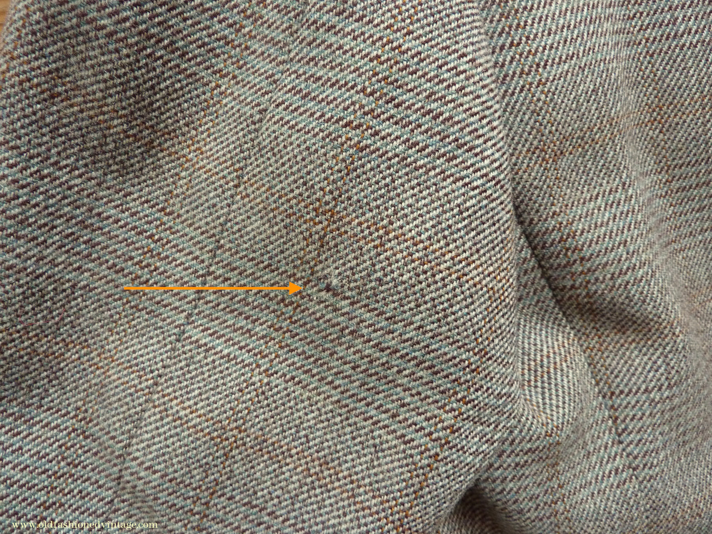 Vintage Mens 1950s Bespoke Suit 2 Piece Single Breasted Light Green Brown Glen Plaid Wool 42" Long