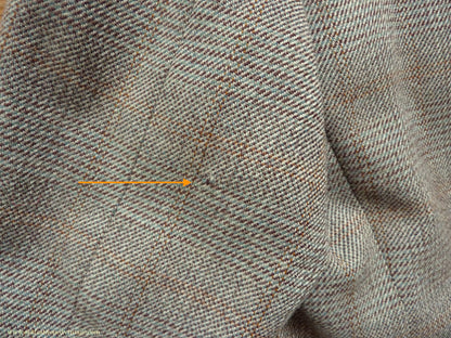 Vintage Mens 1950s Bespoke Suit 2 Piece Single Breasted Light Green Brown Glen Plaid Wool 42" Long