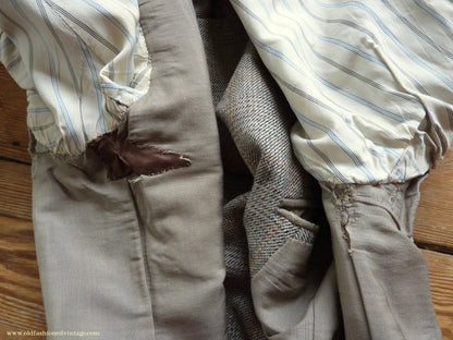 Vintage Mens 1950s Bespoke Suit 2 Piece Single Breasted Light Green Brown Glen Plaid Wool 42" Long