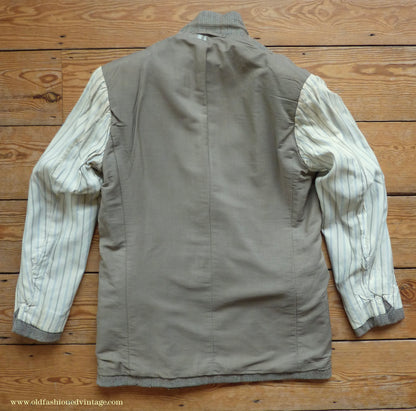 Vintage Mens 1950s Bespoke Suit 2 Piece Single Breasted Light Green Brown Glen Plaid Wool 42" Long