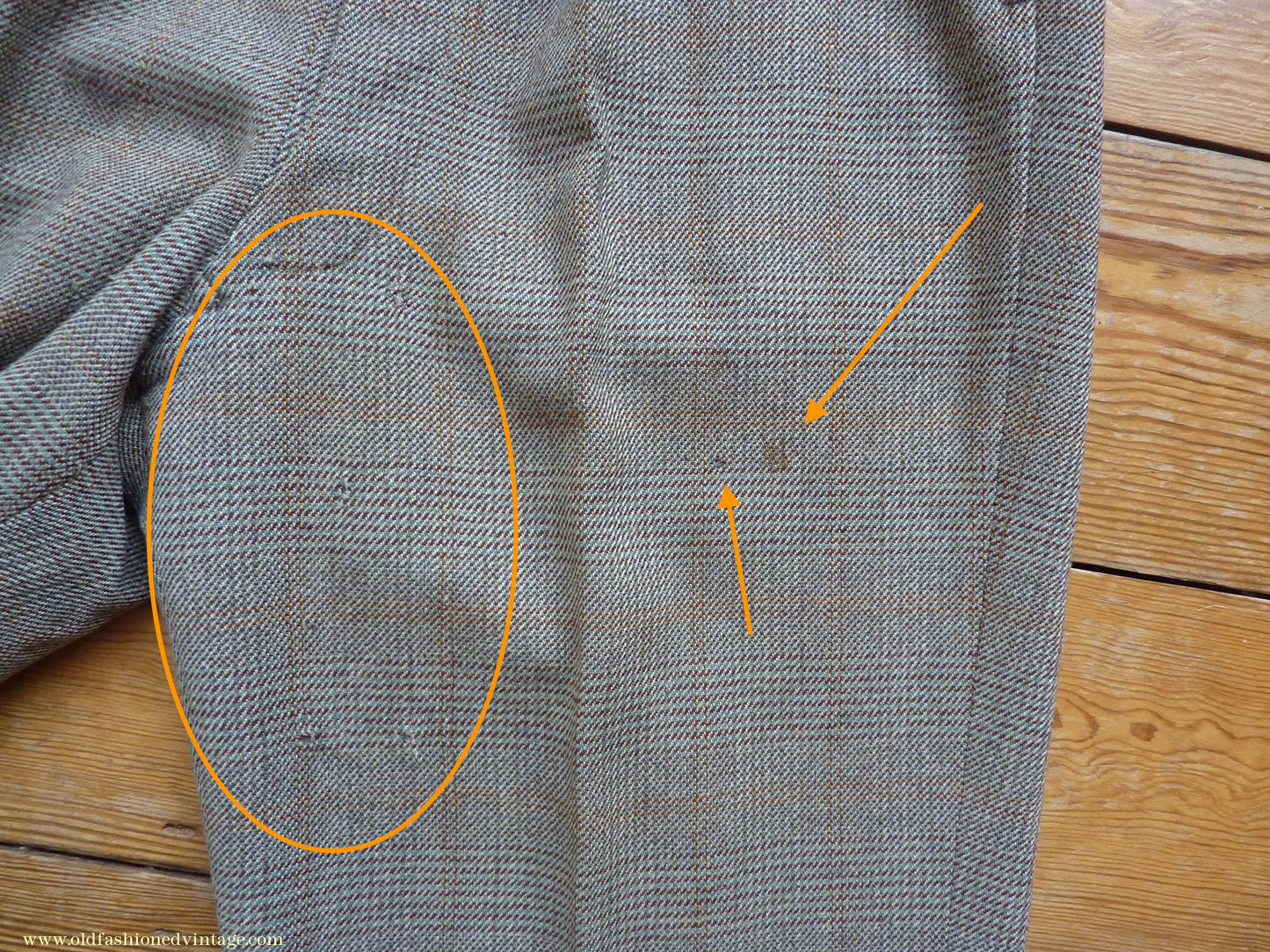 Vintage Mens 1950s Bespoke Suit 2 Piece Single Breasted Light Green Brown Glen Plaid Wool 42" Long