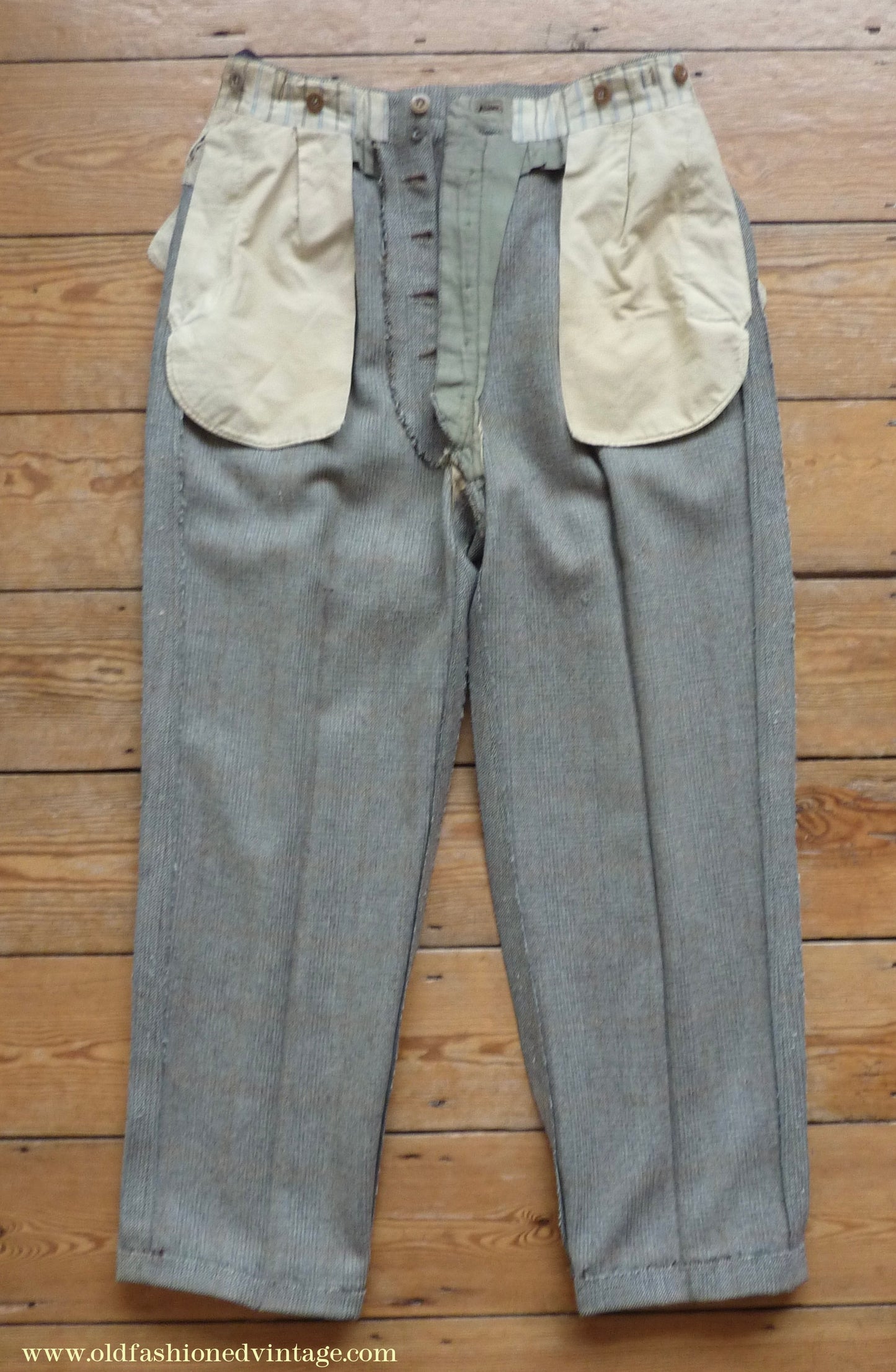 Vintage Mens 1950s Bespoke Suit 2 Piece Single Breasted Light Green Brown Glen Plaid Wool 42" Long