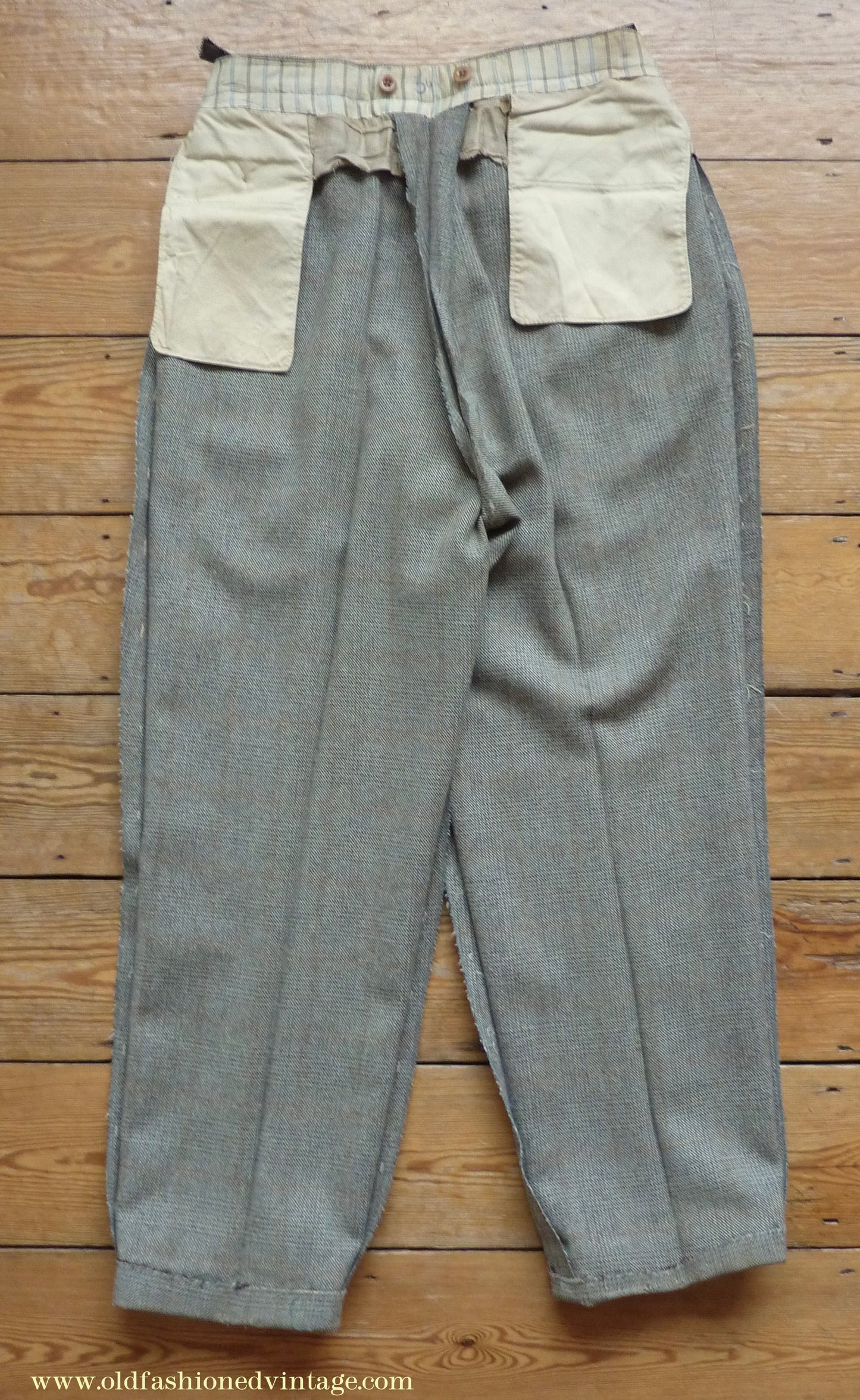 Vintage Mens 1950s Bespoke Suit 2 Piece Single Breasted Light Green Brown Glen Plaid Wool 42" Long