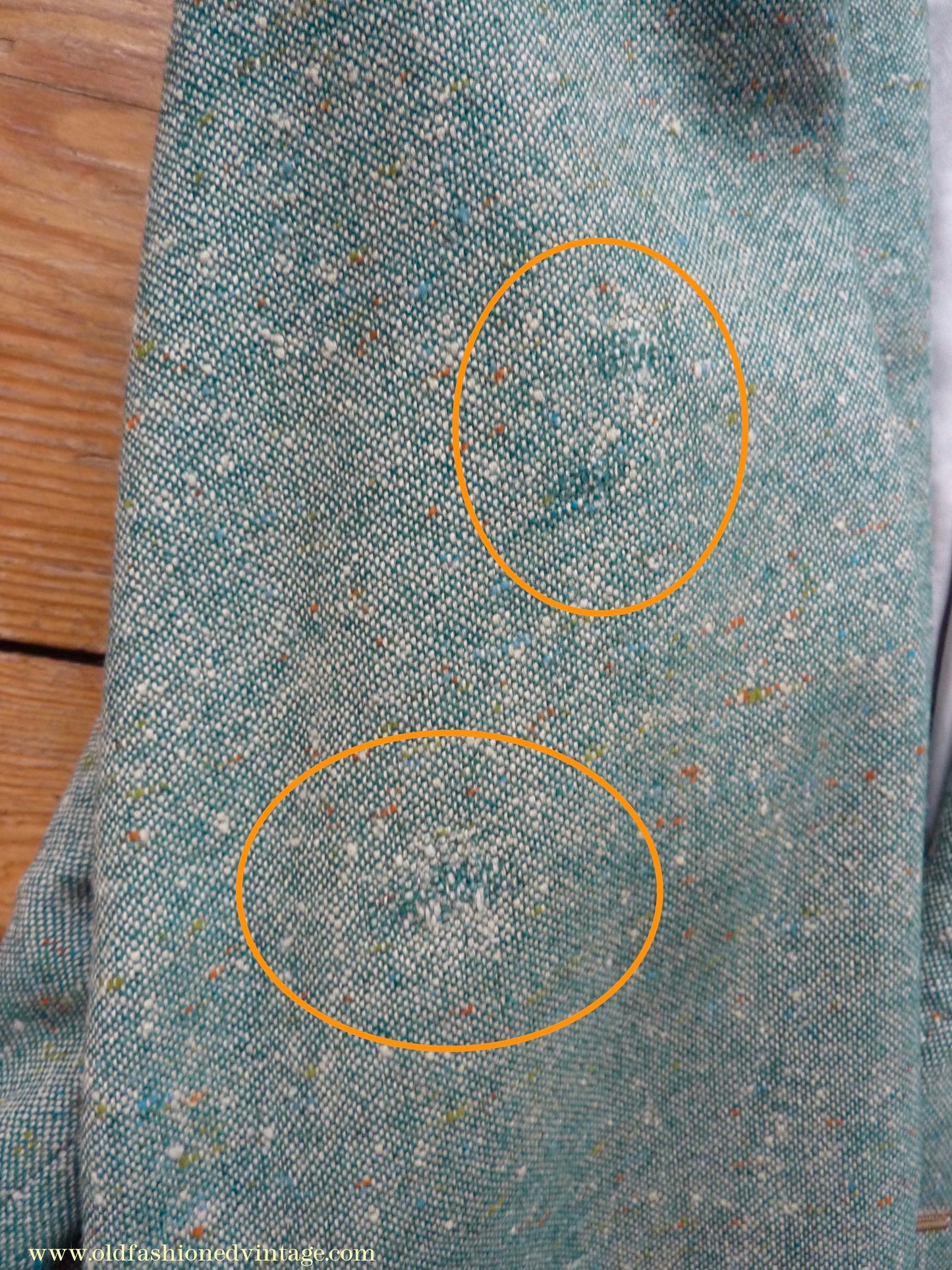 Vintage Mens 1950s Suit 2 Piece Single Breasted Japanese Custom Tailored Spearmint Green Flecked Wool Donegal Tweed 36" 38" Long