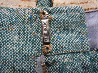 Vintage Mens 1950s Suit 2 Piece Single Breasted Japanese Custom Tailored Spearmint Green Flecked Wool Donegal Tweed 36" 38" Long