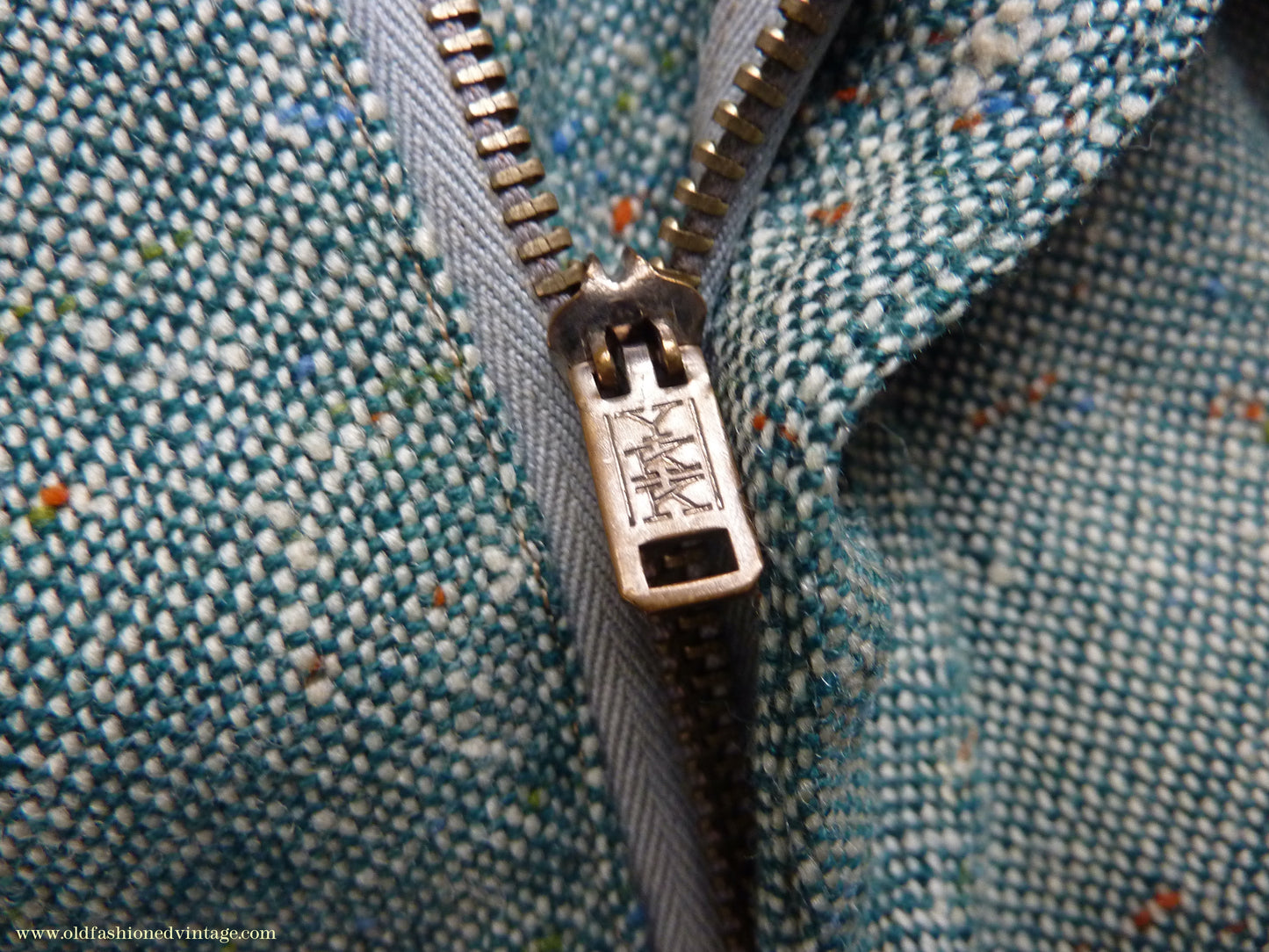 Vintage Mens 1950s Suit 2 Piece Single Breasted Japanese Custom Tailored Spearmint Green Flecked Wool Donegal Tweed 36" 38" Long