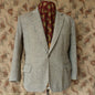 Vintage Mens 1980s Bespoke Tweed Sports Jacket Brown Beige Herringbone 44" Short