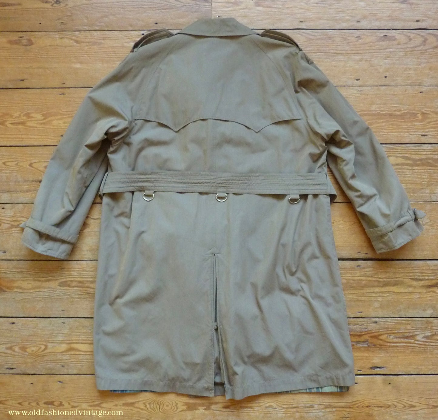 Vintage Mens 1940s 1950s Moss Bros Trench Coat Double Breasted Raincoat Mac L / XL
