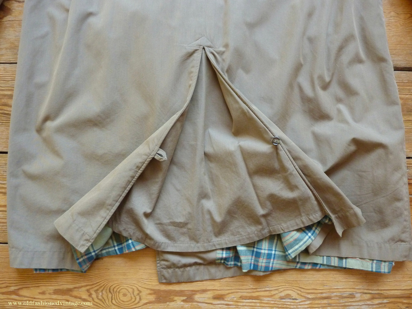 Vintage Mens 1940s 1950s Moss Bros Trench Coat Double Breasted Raincoat Mac L / XL