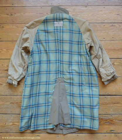 Vintage Mens 1940s 1950s Moss Bros Trench Coat Double Breasted Raincoat Mac L / XL