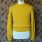 Old Fashioned Garments Vintage Reproduction 1940s Mens Round Neck Jumper Dandelion Yellow Sweater S