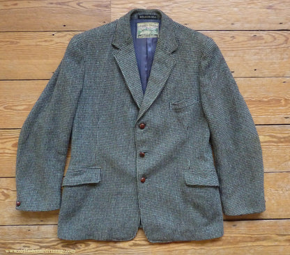 Vintage Mens 1950s Keldon Harris Tweed Sports Jacket Green Brown Black 40"