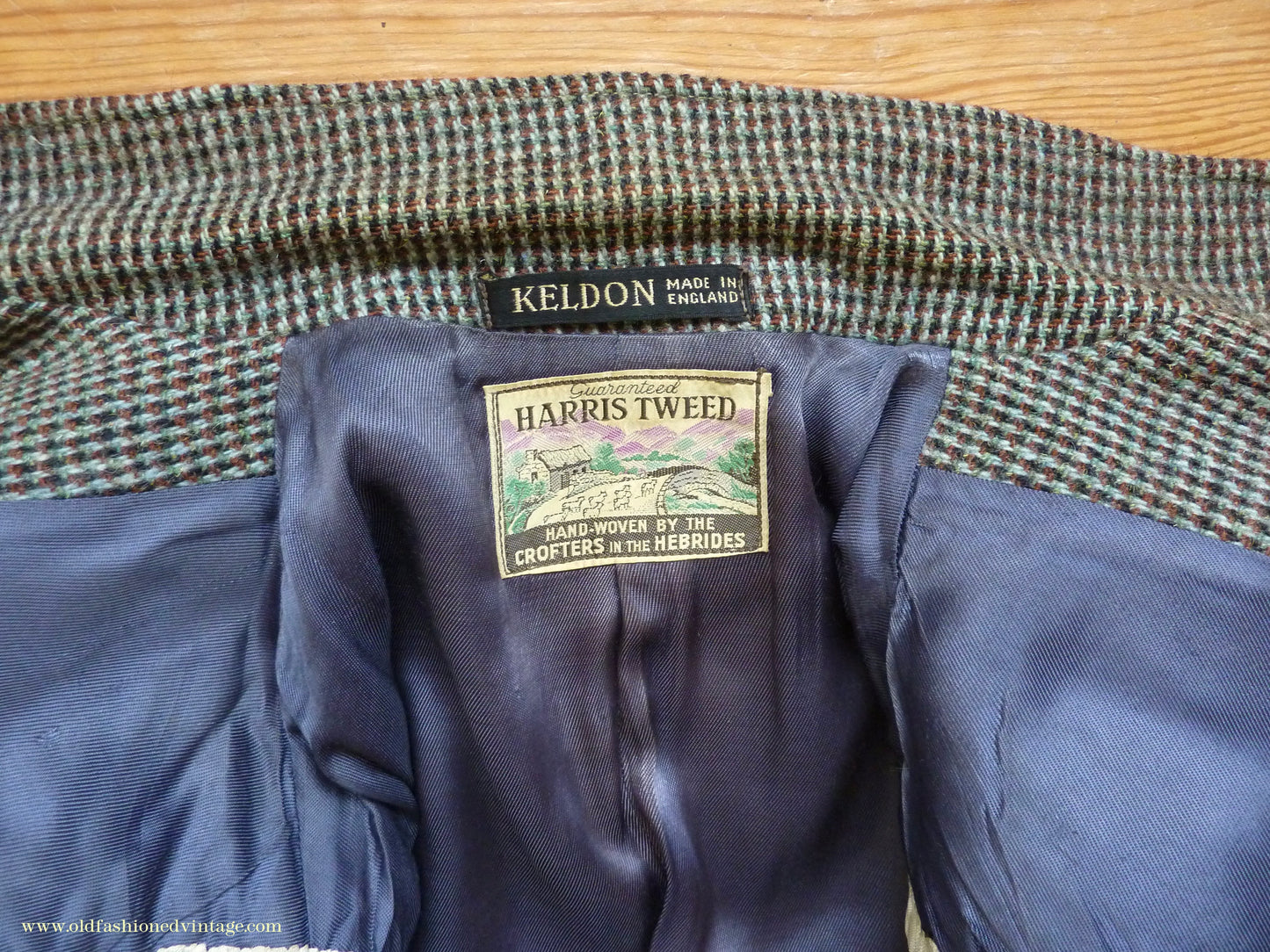 Vintage Mens 1950s Keldon Harris Tweed Sports Jacket Green Brown Black 40"