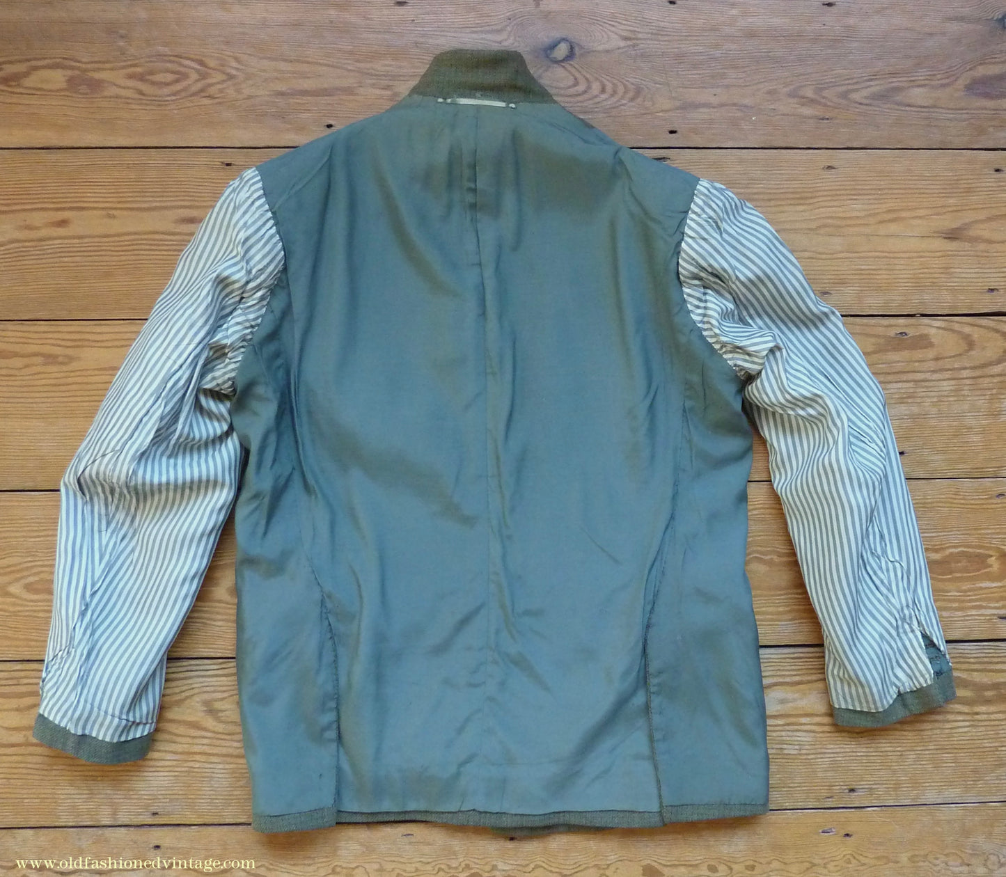 Vintage Mens 1960s Bespoke 2 Piece Jacket & Waistcoat Set Single Breasted Olive Green Brown Overcheck Wool 38"/40"