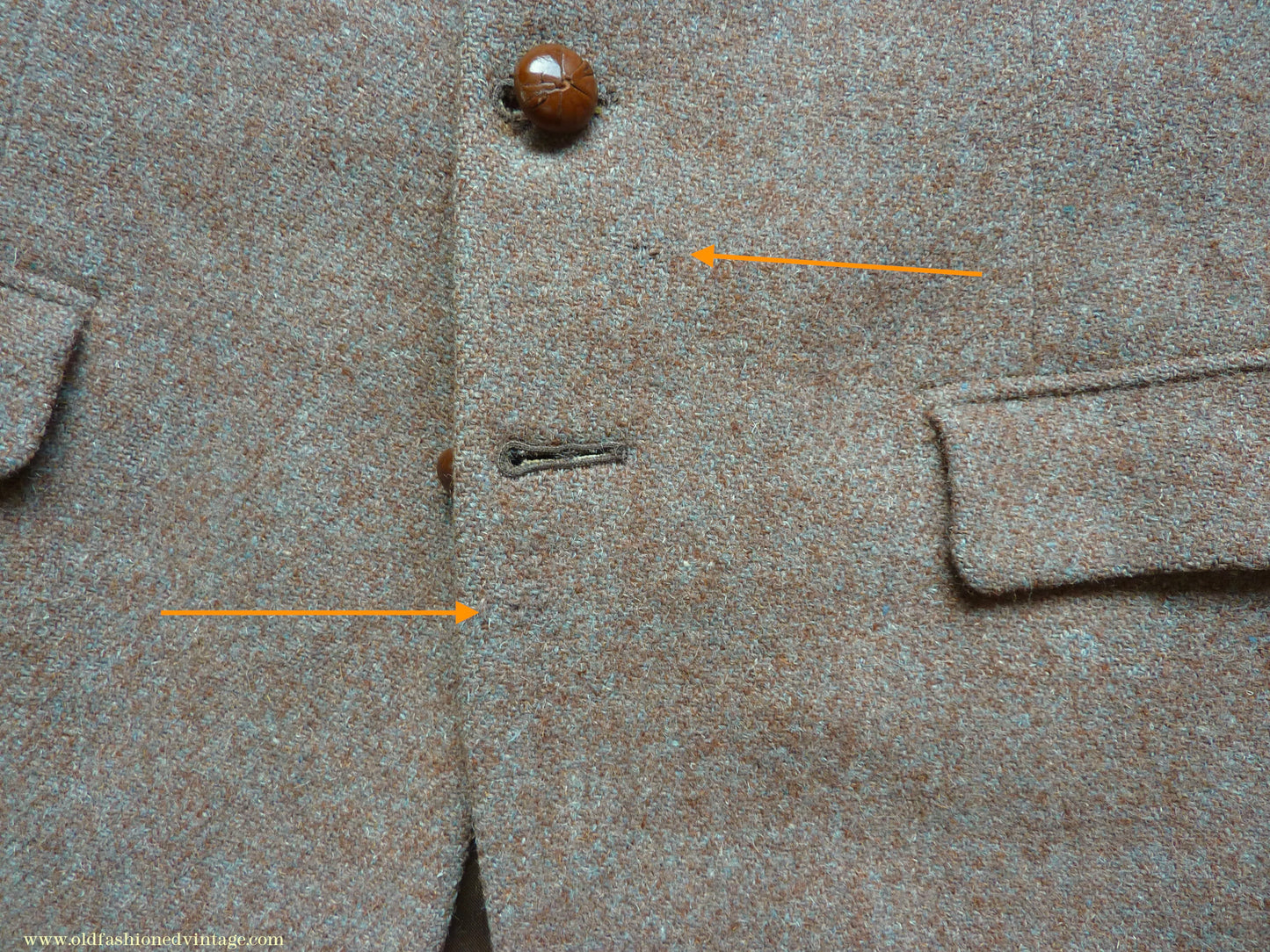 Vintage Mens 1950s Harris Tweed Sports Jacket Heathered Brown Grey 36"