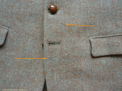 Vintage Mens 1950s Harris Tweed Sports Jacket Heathered Brown Grey 36"