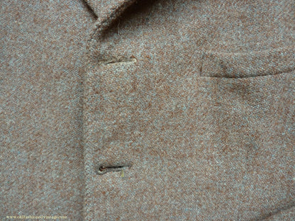 Vintage Mens 1950s Harris Tweed Sports Jacket Heathered Brown Grey 36"