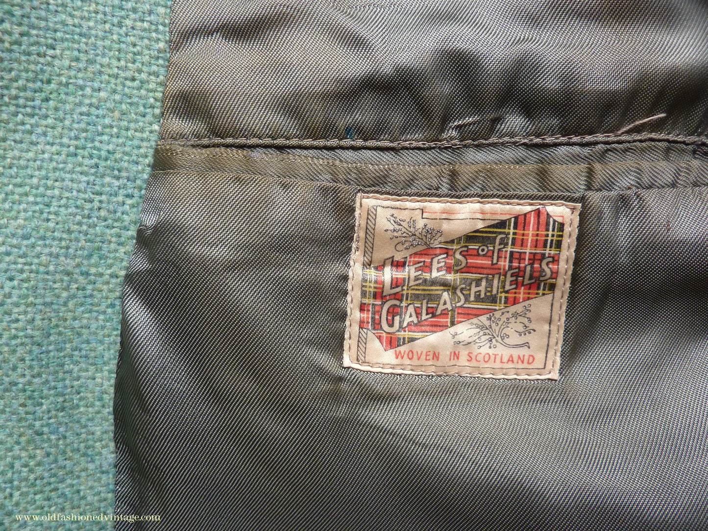 Vintage Mens 1950s Hopsack Sports Jacket Jade Green Wool 36" 37"