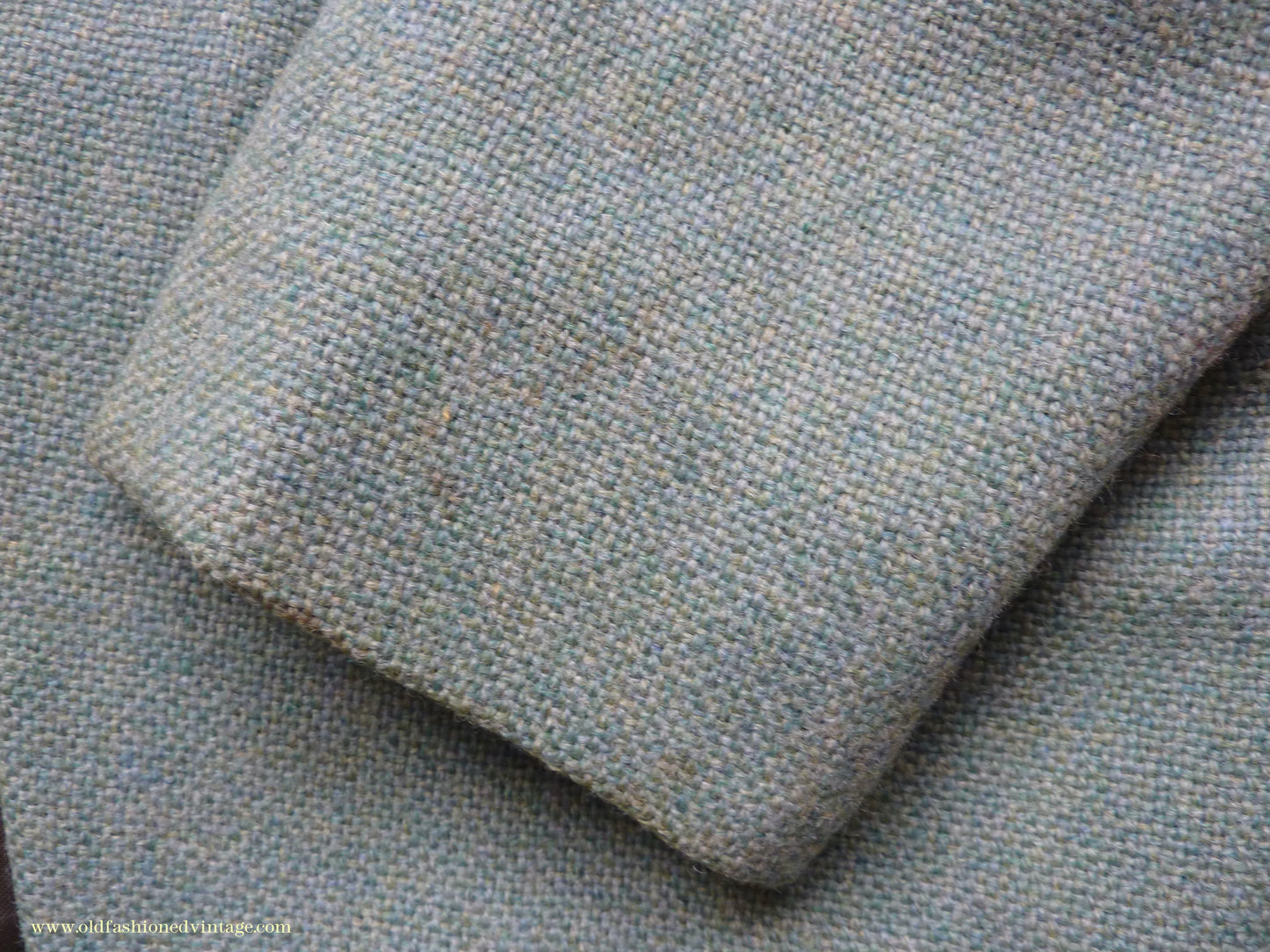 Vintage Mens 1950s Hopsack Sports Jacket Jade Green Wool 36" 37"