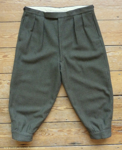 Vintage Mens 1960s/70s 1930s Style 3 Piece Tweed Suit Action Back Belt Jacket Plus Fours & Trousers