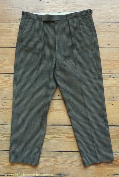 Vintage Mens 1960s/70s 1930s Style 3 Piece Tweed Suit Action Back Belt Jacket Plus Fours & Trousers
