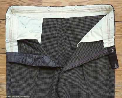 Vintage Mens 1960s/70s 1930s Style 3 Piece Tweed Suit Action Back Belt Jacket Plus Fours & Trousers