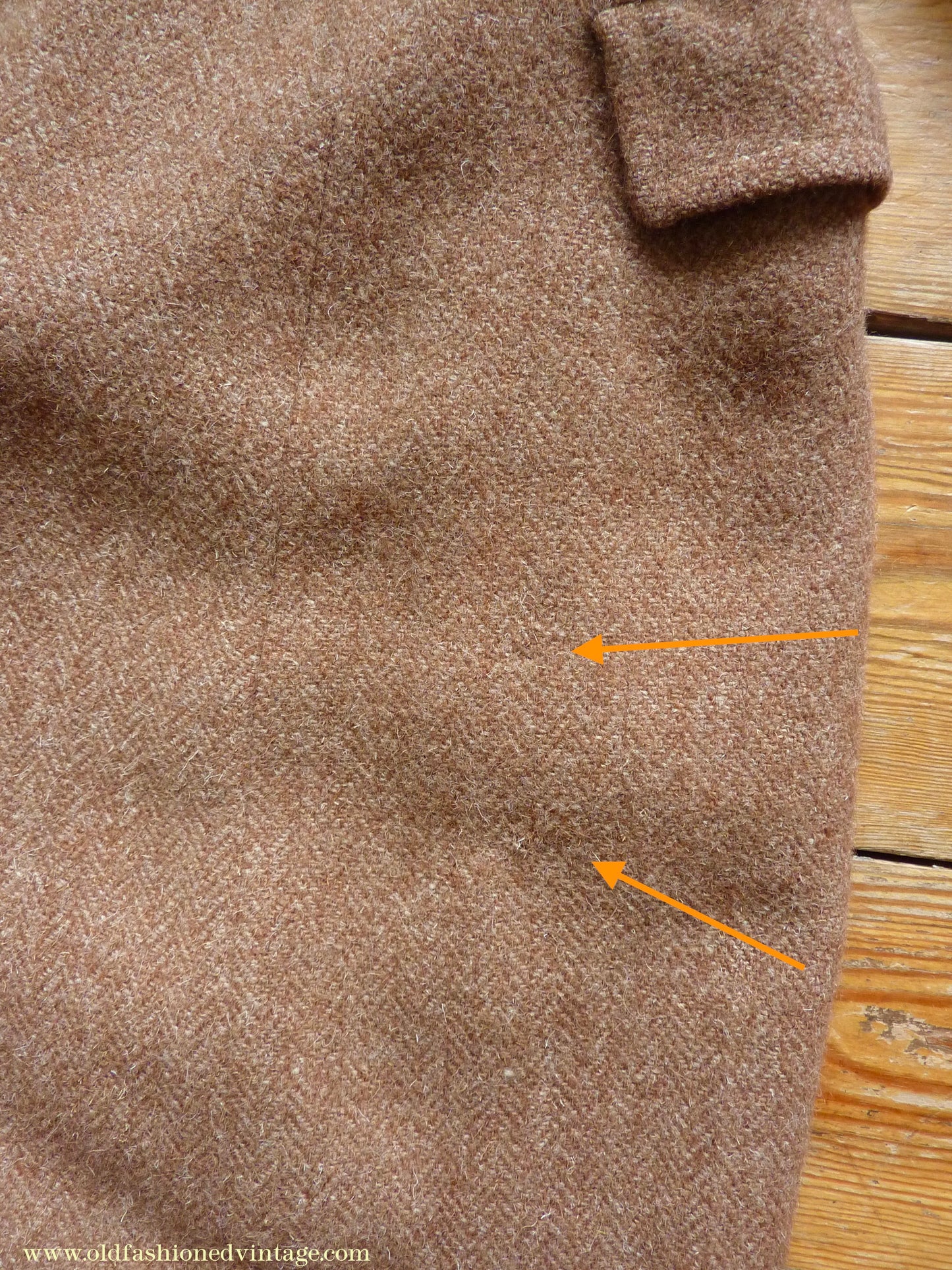 Vintage Mens 1940s Harris Tweed Double Breasted Chesterfield Overcoat Ginger Brown Wool DB 36"