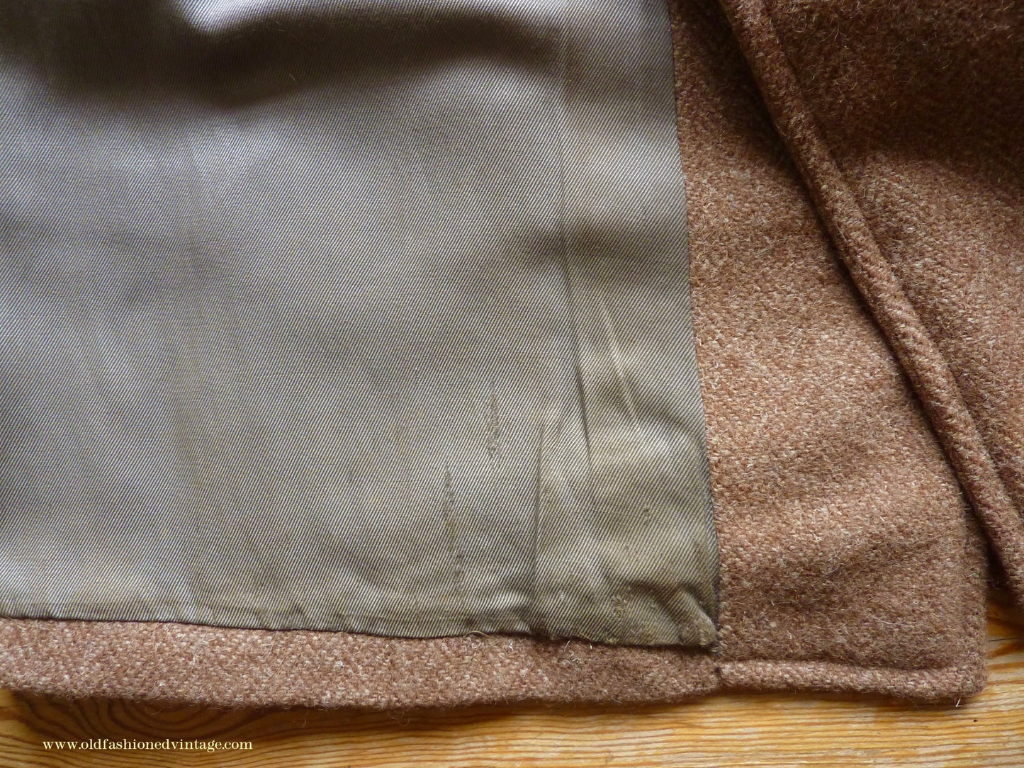 Vintage Mens 1940s Harris Tweed Double Breasted Chesterfield Overcoat Ginger Brown Wool DB 36"