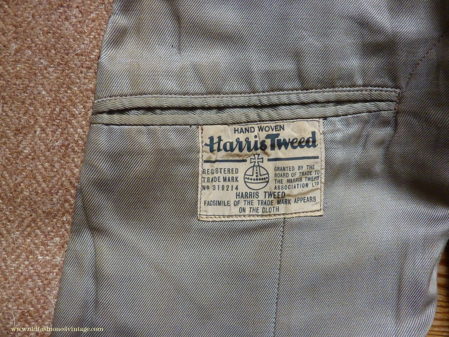 Vintage Mens 1940s Harris Tweed Double Breasted Chesterfield Overcoat Ginger Brown Wool DB 36"