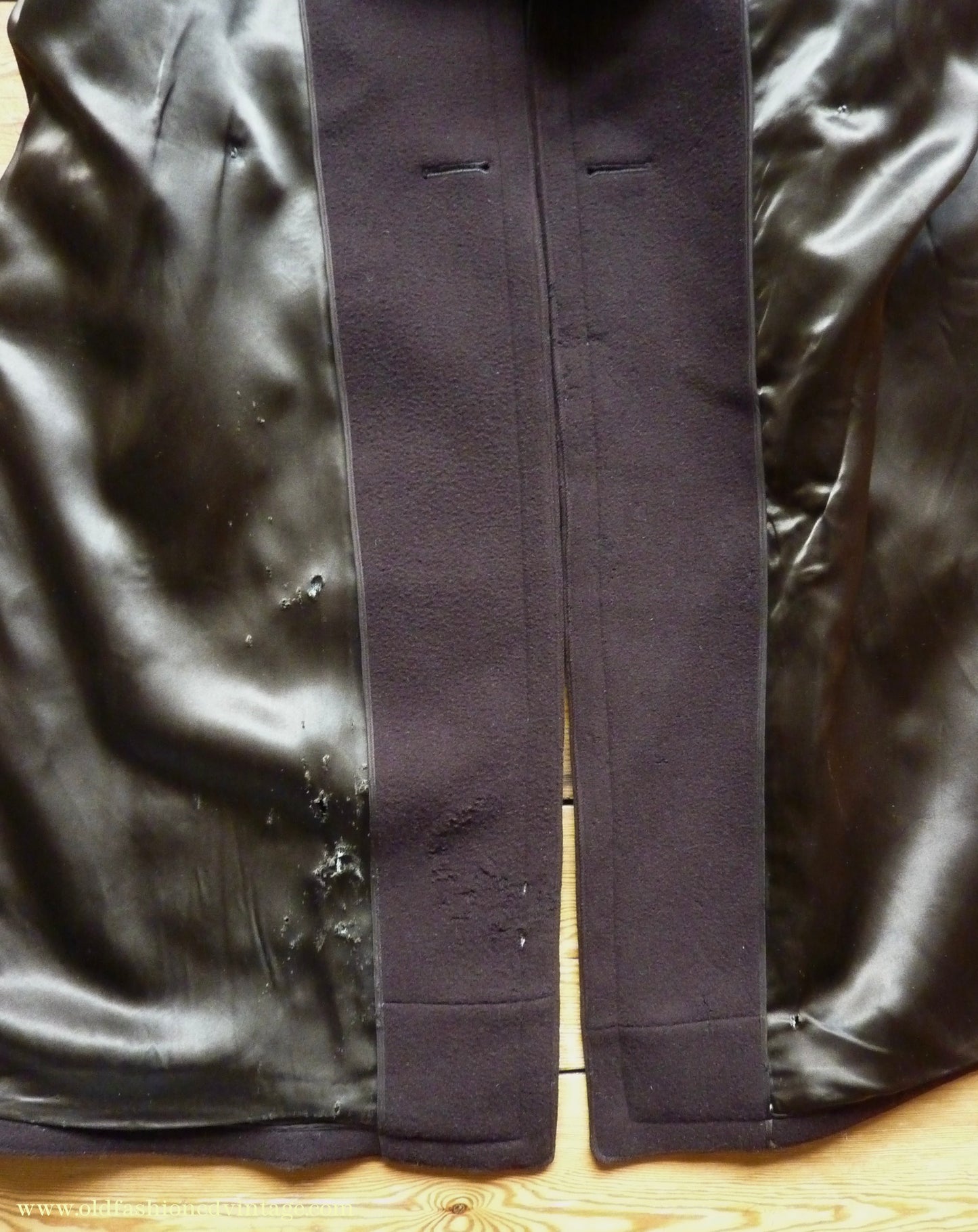 Vintage Mens 1940s German Double Breasted Overcoat Coat Brown Wool Back Belt 40" Long