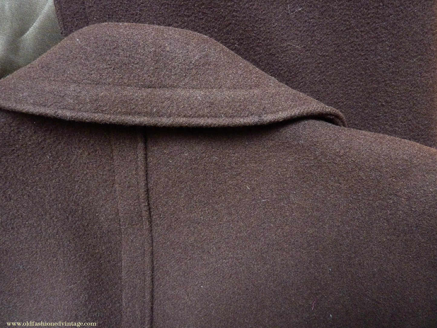 Vintage Mens 1940s German Double Breasted Overcoat Coat Brown Wool Back Belt 40" Long