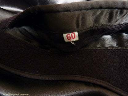 Vintage Mens 1940s German Double Breasted Overcoat Coat Brown Wool Back Belt 40" Long