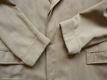 Vintage Mens 1950s Bespoke 1951 London Tailored Single Breasted Overcoat Top Coat Fawn Wool 38"
