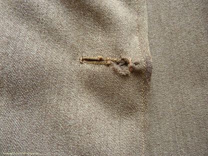 Vintage Mens 1950s Bespoke 1951 London Tailored Single Breasted Overcoat Top Coat Fawn Wool 38"