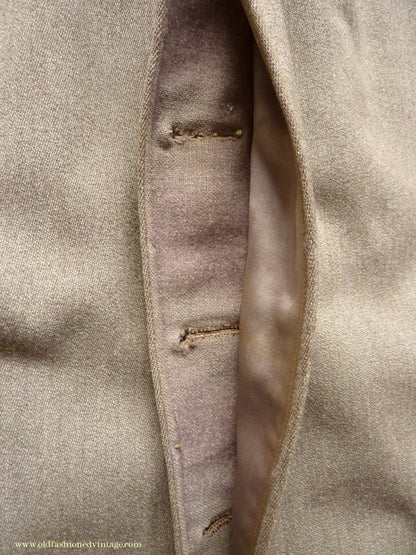 Vintage Mens 1950s Bespoke 1951 London Tailored Single Breasted Overcoat Top Coat Fawn Wool 38"