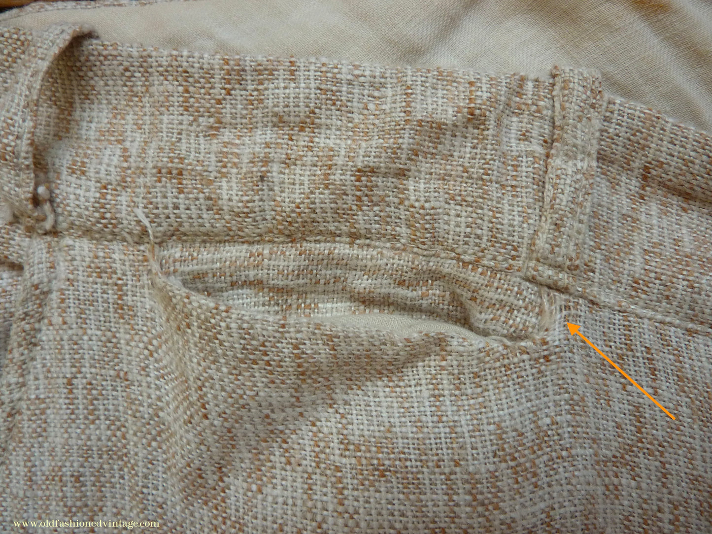 Vintage Mens 1920s 1930s American Golf Knickers Jazz Patterned Off White & Brown Linen Trousers Pants Plus Fours +4s Knickerbockers  44"