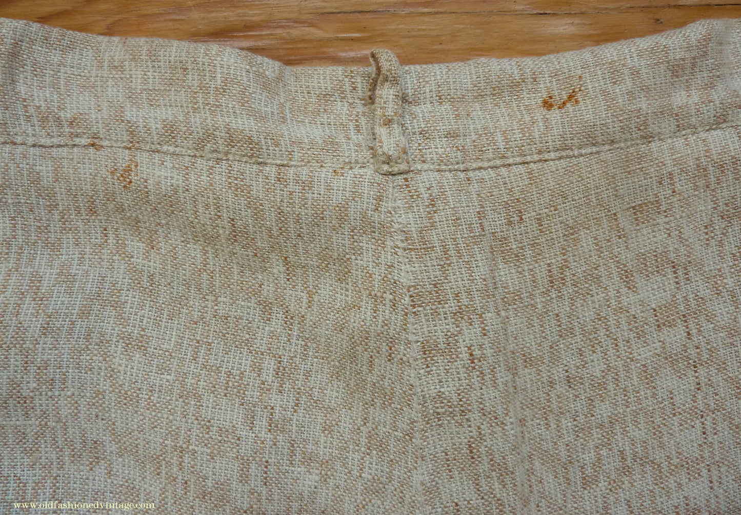 Vintage Mens 1920s 1930s American Golf Knickers Jazz Patterned Off White & Brown Linen Trousers Pants Plus Fours +4s Knickerbockers  44"