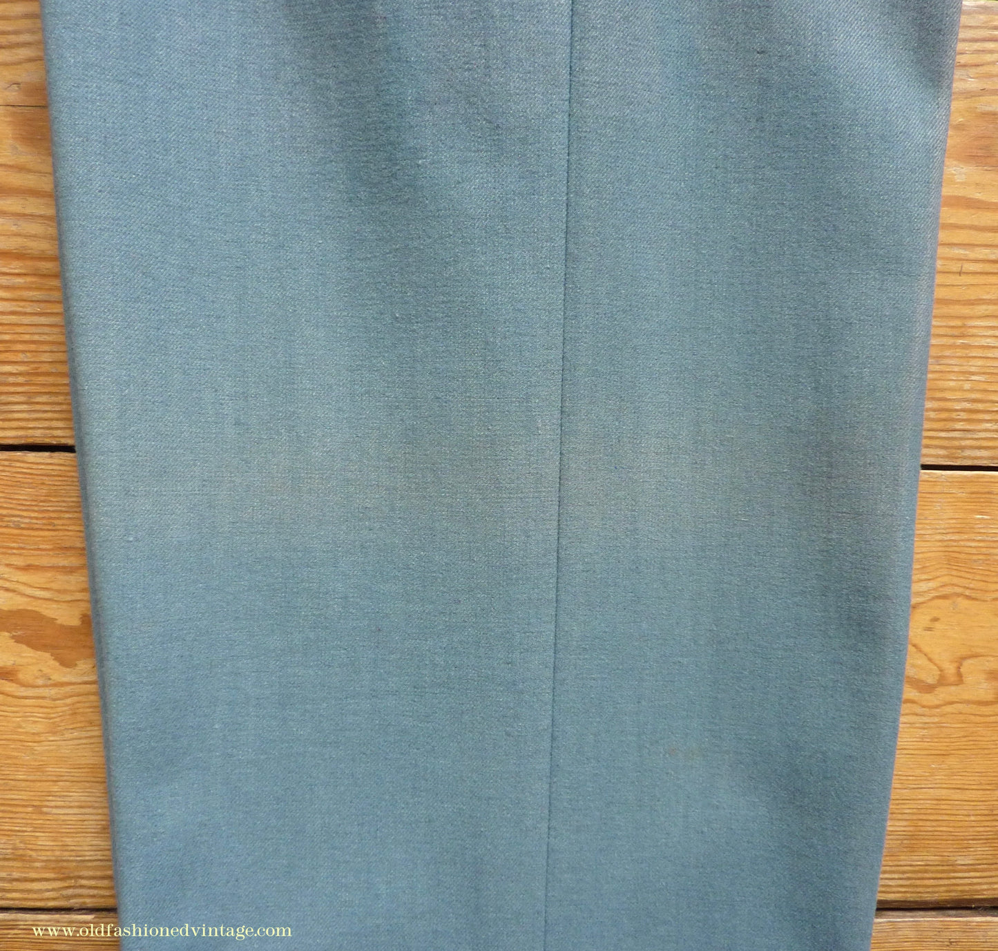 Vintage Mens 1930s 1940s NOS Faded French Trousers Slacks Sea Grey Green Wool Pants 32"