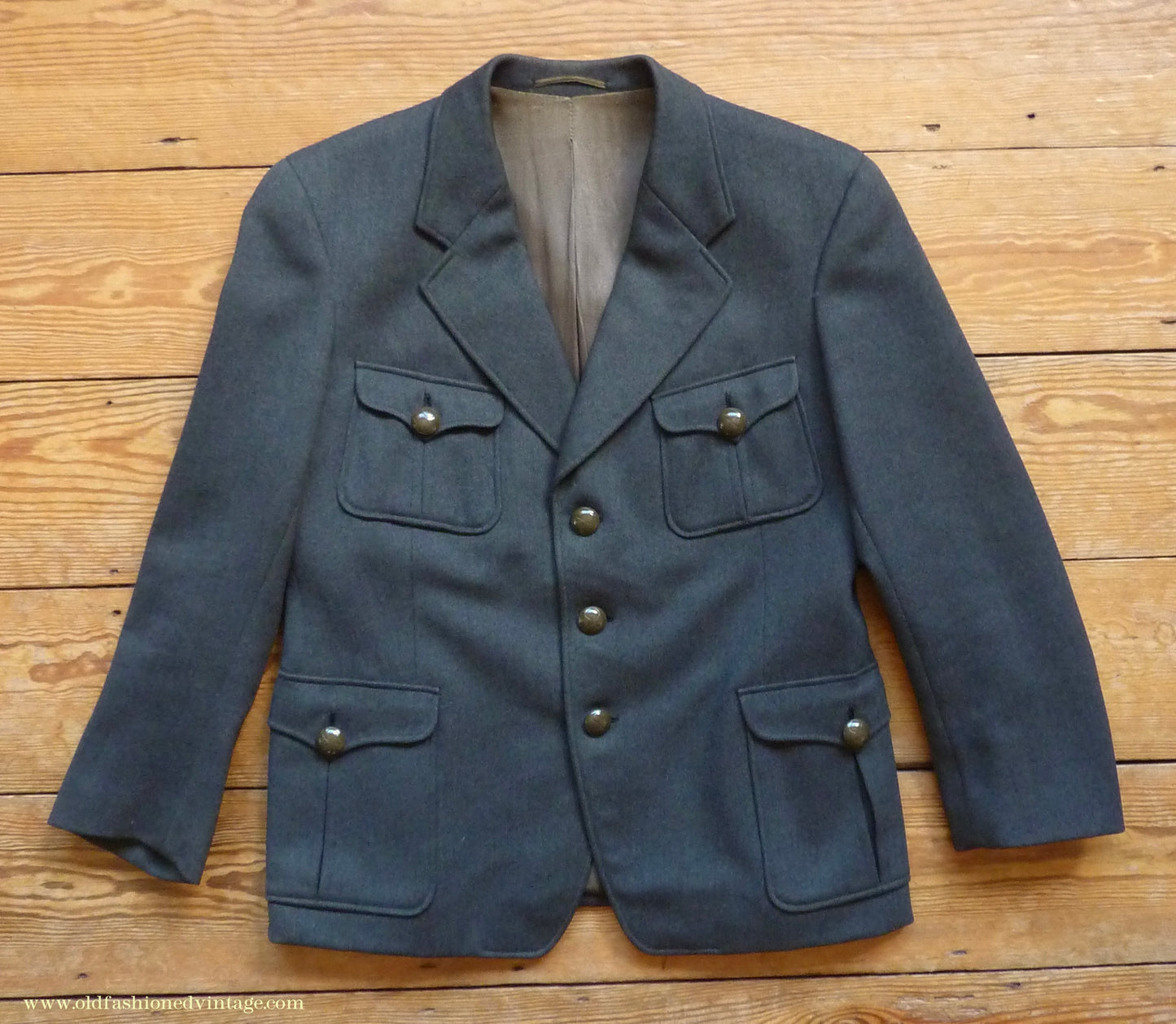 Vintage Mens 1940s 1950s Sports Suit Back Belted Jacket & Breeches Grey Wool 38" Short